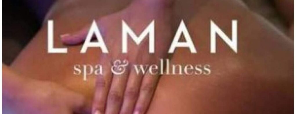 A close-up of a person's back being massaged by two hands, overlaid with “Gentlemen's getaway” in white font, evokes a relaxing and therapeutic environment. The background features smooth skin and gentle lighting.