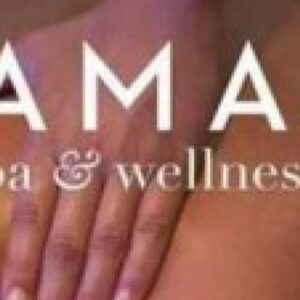 A close-up of a person receiving a back massage, with two hands gently pressing on their skin. The text Pamper me is overlaid in white capital letters across the image, creating a calm and relaxing ambiance.