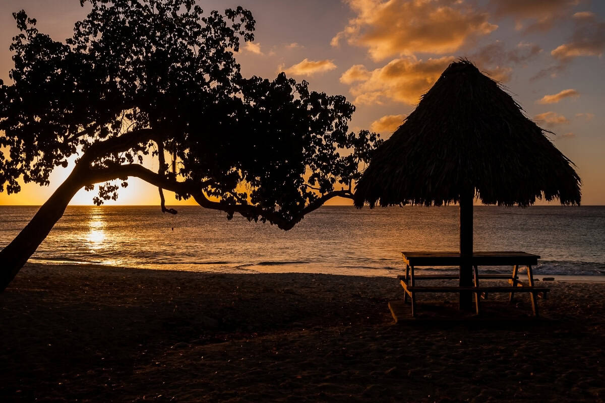 sunset in curacao